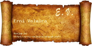Erni Velmira névjegykártya